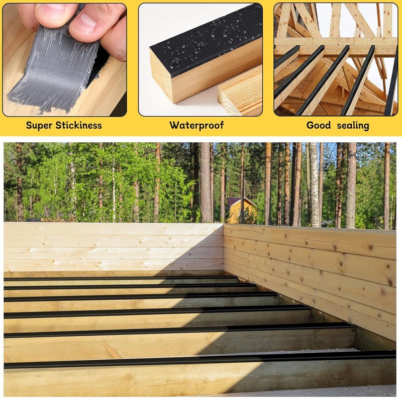 Hanotic Joist Tape for Decking 2" x 50', 1 Rolls Weatherproof Butyl Sealant Tape - Waterproof and Anti-Corrosion for Extend Deck Life for Wood Joists Beams Roof Rv - Image 3